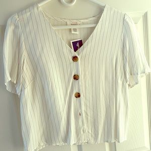 Button-Up Striped Top